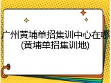 广州黄埔单招集训中心在哪(黄埔单招集训地)