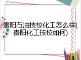 贵阳石油技校化工怎么样(贵阳化工技校如何)