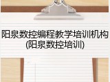 阳泉数控编程教学培训机构(阳泉数控培训)
