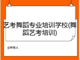 艺考舞蹈专业培训学校(舞蹈艺考培训)
