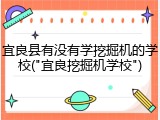 宜良县有没有学挖掘机的学校("宜良挖掘机学校")