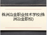 株洲冶金职业技术学校(株洲冶金职校)