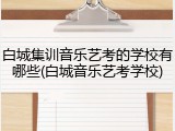 白城集训音乐艺考的学校有哪些(白城音乐艺考学校)