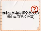 初中生学电商哪个学校好(初中电商学校推荐)