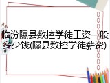 临汾隰县数控学徒工资一般多少钱(隰县数控学徒薪资)