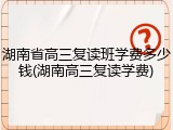湖南省高三复读班学费多少钱(湖南高三复读学费)