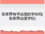 张家界有学动漫的学校吗(张家界动漫学校)