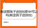 叛逆期孩子送技校职中可以吗(叛逆孩子送技校)
