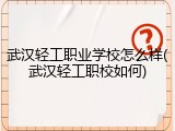 武汉轻工职业学校怎么样(武汉轻工职校如何)
