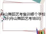 舟山舞蹈艺考集训哪个学校好(舟山舞蹈艺考培训)