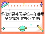 怀化新晃补习学校一年费用多少钱(新晃补习学费)