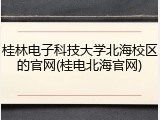 桂林电子科技大学北海校区的官网(桂电北海官网)