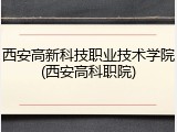 西安高新科技职业技术学院(西安高科职院)