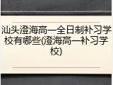 汕头澄海高一全日制补习学校有哪些(澄海高一补习学校)