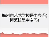 梅州市艺术学校是中专吗(梅艺校是中专吗)