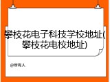 攀枝花电子科技学校地址(攀枝花电校地址)