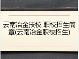云南冶金技校 职校招生简章(云南冶金职校招生)