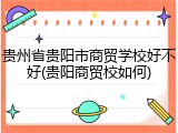 贵州省贵阳市商贸学校好不好(贵阳商贸校如何)