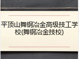 平顶山舞钢冶金高级技工学校(舞钢冶金技校)