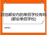河池都安内的单招学校有吗(都安单招学校)