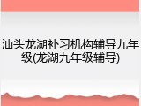 汕头龙湖补习机构辅导九年级(龙湖九年级辅导)