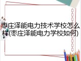 枣庄泽能电力技术学校怎么样(枣庄泽能电力学校如何)