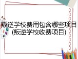 叛逆学校费用包含哪些项目(叛逆学校收费项目)