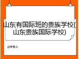 山东有国际班的贵族学校(山东贵族国际学校)