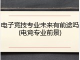 电子竞技专业未来有前途吗(电竞专业前景)