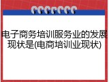 电子商务培训服务业的发展现状是(电商培训业现状)