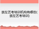 崇左艺考培训机构有哪些(崇左艺考培训)