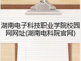 湖南电子科技职业学院校园网网址(湖南电科院官网)