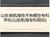 山东省航海技术有哪些专科学校(山东航海专科院校)