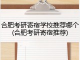 合肥考研寄宿学校推荐哪个(合肥考研寄宿推荐)