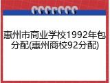 惠州市商业学校1992年包分配(惠州商校92分配)