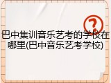 巴中集训音乐艺考的学校在哪里(巴中音乐艺考学校)