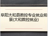 阜阳太和县数控专业就业前景(太和数控就业)