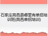 石家庄高邑县哪里有单招培训班(高邑单招培训)
