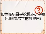 和林格尔县学挖机多少学费(和林格尔学挖机费用)
