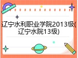 辽宁水利职业学院2013级(辽宁水院13级)