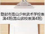 登封市嵩山少林武术学校表演4班(嵩山武校表演4班)