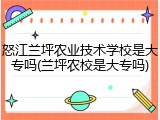 怒江兰坪农业技术学校是大专吗(兰坪农校是大专吗)
