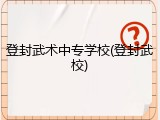 登封武术中专学校(登封武校)