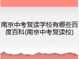 南京中考复读学校有哪些百度百科(南京中考复读校)