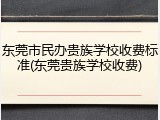 东莞市民办贵族学校收费标准(东莞贵族学校收费)