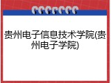 贵州电子信息技术学院(贵州电子学院)
