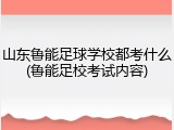 山东鲁能足球学校都考什么(鲁能足校考试内容)