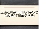 玉溪江川县单招集训学校怎么收费(江川单招学费)