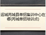 运城芮城县单招集训中心在哪(芮城单招培训点)