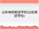 山东省的叛逆学校(山东叛逆学校)
